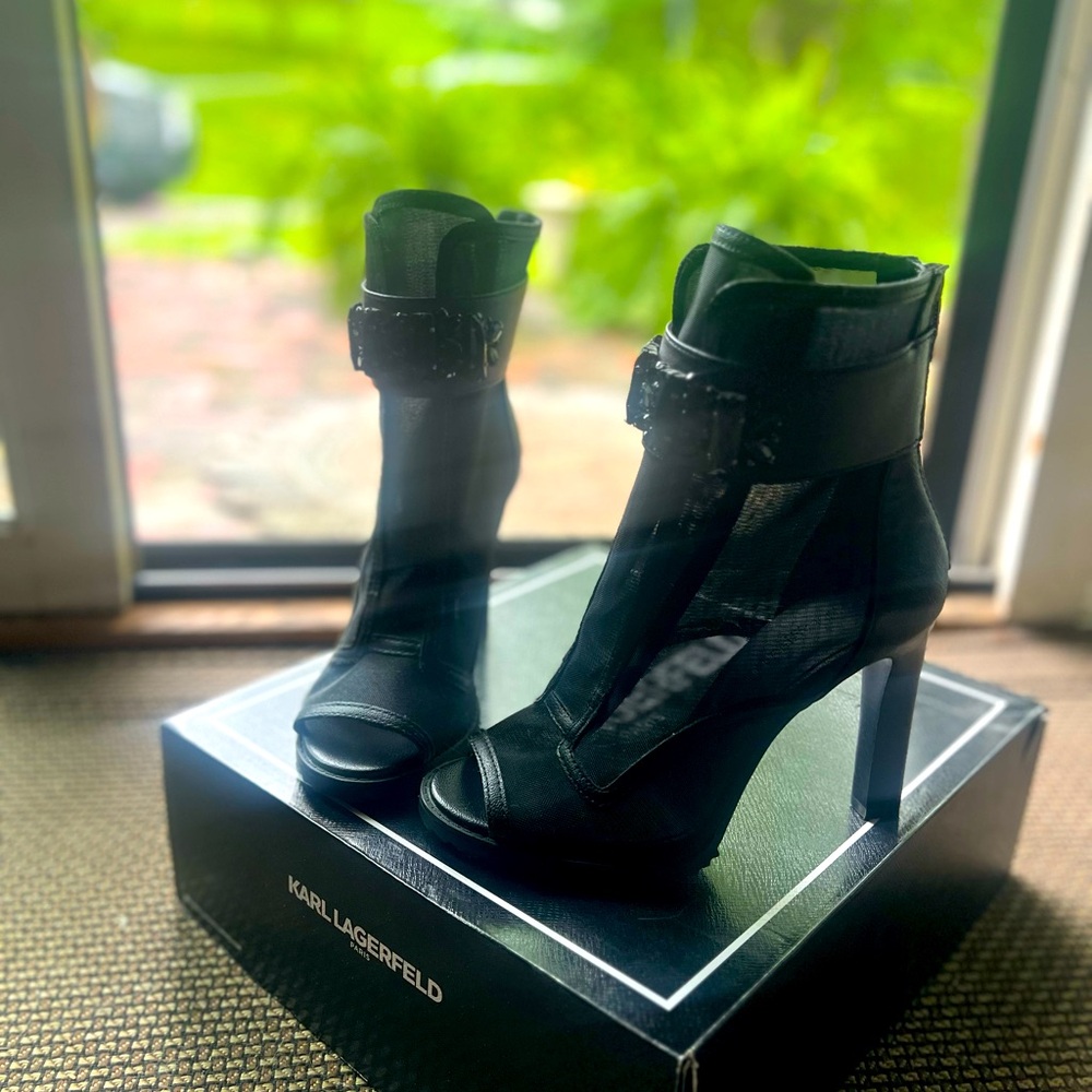 Karl Lagerfeld Black Heeled Boots